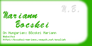 mariann bocskei business card