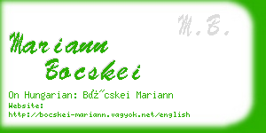 mariann bocskei business card